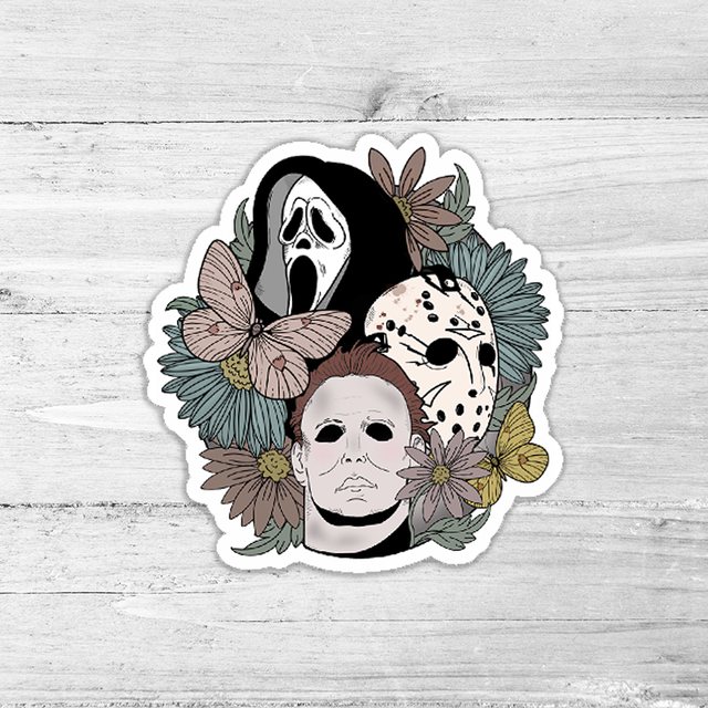 Floral Horror Die Cut Sticker