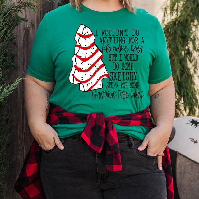 I'd Do Sketchy Stuff Christmas Cake Screen Print Heat Transfer