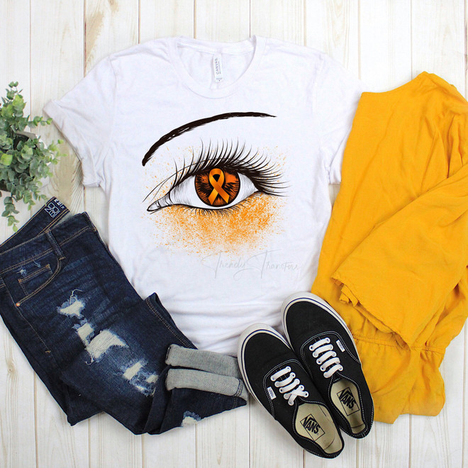 Orange Ribbon Leukemia Awareness Glitter Eye Sublimation Transfer Orange Ribbon Leukemia Awareness Glitter Eye Sublimation Transfer