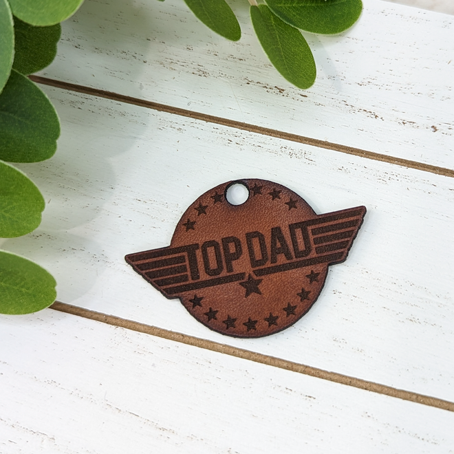 Top Dad Leather Keychain