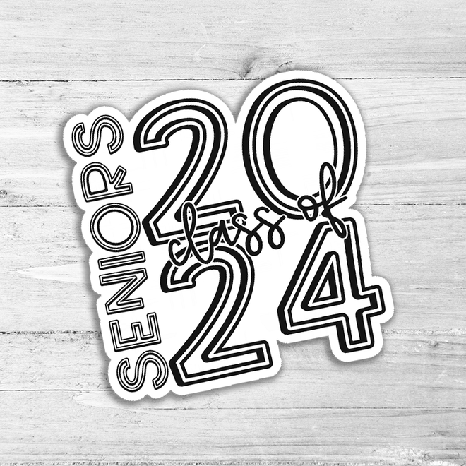 Class of 2024 Vinyl Sticker - Graduate High School College - Die Cut Decal