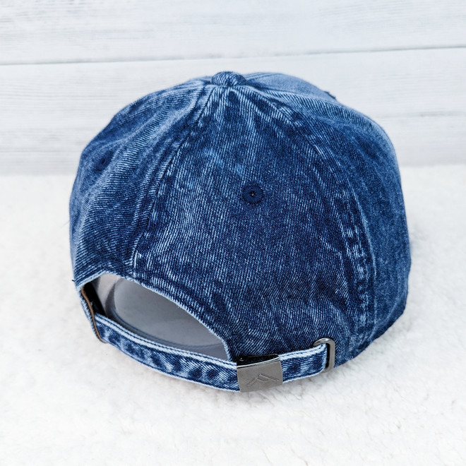 Acid Wash Pacific Hybrid Blank Denim Hat | Blue Denim Cap