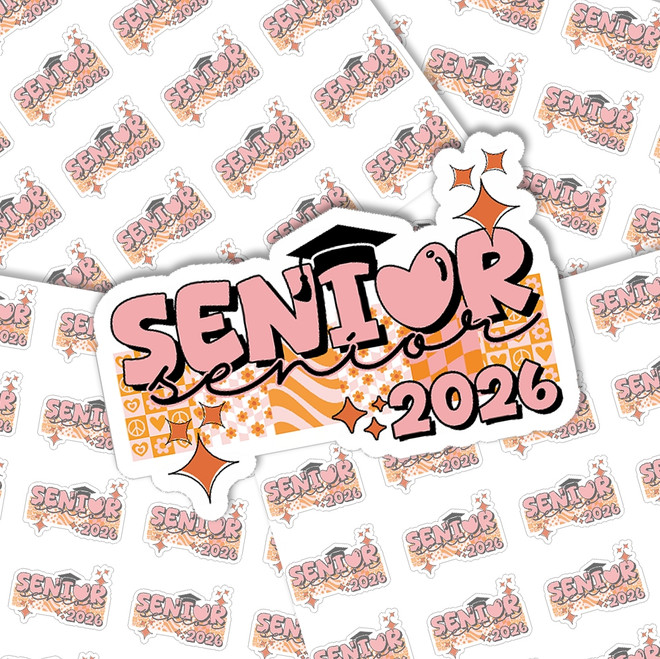 Groovy Senior 2026 Sticker Sheet