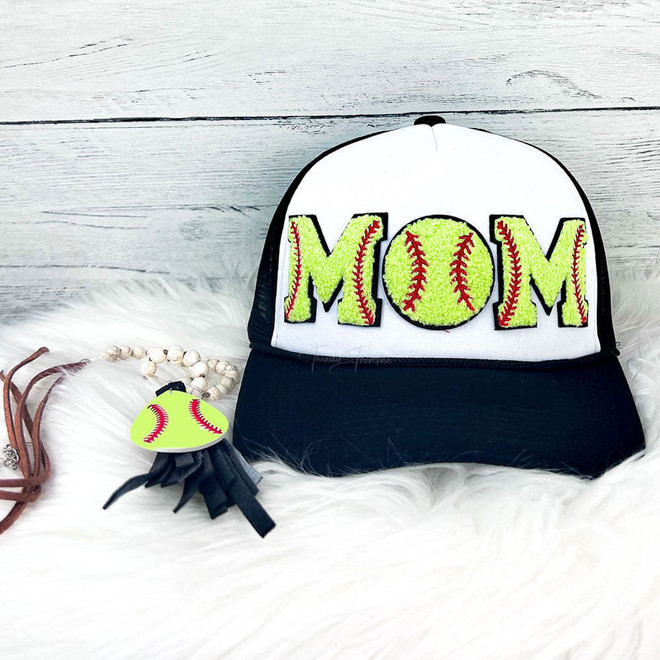 Softball Chenille Embroidered Patch MOM 2