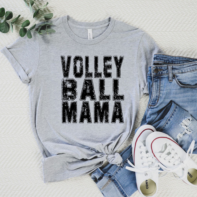 Volleyball Mama Distressed BLACK DTF Heat Transfer