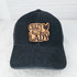 Crazy Chicken Lady Leather Patch, black baseball cap with a leather patch featuring the phrase 'Crazy Chicken Lady' and a chicken silhouette logo.