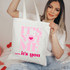 It's Not Me It's You DTF Heat Transfer, a pink and red heat transfer design on a white tote bag featuring the phrase "It's Not Me It's You" with a heart in the middle and "xoxo" at the bottom.