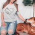 Dog Floral Heart BLACK DTF Heat Transfer