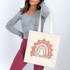 You Matter Rainbow DTF Heat Transfer, colorful rainbow with the words "You Matter" on a tote bag.