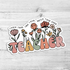 Teacher Floral Die Cut Sticker