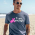 I Am Kenough Version 2 DTF Heat Transfer, with the phrase "I am Kenough" printed on a blue t-shirt worn by a man at the beach.
