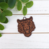 Tiger Mascot Leather Keychain