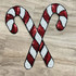 Sequins Candy Canes Patch, decorative patch featuring red, white, and black sequins in a candy cane stripe pattern.
