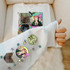 HS Collage Sleeve Only DTF Heat Transfer, close-up of a white sleeve with colorful graphic design featuring the Sanderson Sisters from Hocus Pocus and fantasy-themed stars and images.