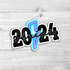 Senior 2024 Neon Lightening Bolt Die Cut Sticker