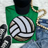 Sequins Volleyball Patch Chenille Patch, a round patch featuring a volleyball design with sequins and chenille material for garment decoration.