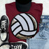Sequins Volleyball Patch Chenille Patch, a decorative sports patch with sequins and chenille material designed to resemble a volleyball.