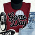Product Volleyball Black Game Day Chenille Patch, a black and white textured patch with a volleyball design.