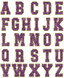 Purple Glitter Letters Sticker Sheet, a vibrant sheet with uppercase alphabet letters decorated in purple glitter with gold borders.