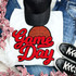 Basketball RED Game Day Chenille Patch, a vibrant red chenille patch featuring a basketball and the words "Game Day" in bold red and black embroidered letters.