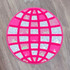 PINK SEQUIN Disco Ball Chenille Patch, round pink patch with reflective sequins arranged in a disco ball design.
