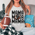 Mama Football Stacked Faux Embroidery DTF Heat Transfer