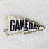 Embroidered & Glitter BLACK PENNANT Game Day HAT/POCKET Patch