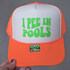 I Pee In Pools Hat/Pocket Neon Green Screen Print Heat Transfer