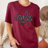 Eagles Sequin Patch, embellished eagle design on burgundy T-shirt