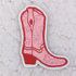 Pink Boot Embroidered HAT/POCKET Patch