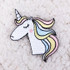 Unicorn Embroidered HAT/POCKET Patch, colorful stitched unicorn applique with pastel mane and closed eyes.
