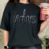 Indian Sequin Patch T-shirt, black casual t-shirt with 'Indians' written in colorful sequins.