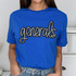 Generals Sequin Patch, sparkling sequin applique patch on a blue t-shirt.