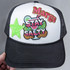 Stay Salty Embroidered HAT/POCKET Patch, colorful patch with the words 'Stay Salty' and 'Mama's' on a hat with a cocktail glass, lime slices, star, and decorative elements.