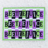 Beetlejuice Embroidered HAT/POCKET Patch, colorful embroidered patch featuring the name Beetlejuice in black, white, purple, and green threads on a white background.