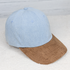 Denim & Corduroy Hat, a stylish cap featuring a light blue denim crown and a brown corduroy brim.