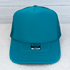 Jade Foam Trucker Hat, bright turquoise blue foam front and mesh back with curved brim and adjustable strap.