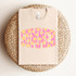 Summer Retro Flowers DTF Heat Transfer, a colorful pink and yellow floral design on a beige t-shirt.