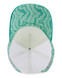 Ivory Jade Swirl Foam Trucker Hat, front view of the hat with a swirling jade and ivory pattern and a white mesh back.