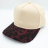 Cotton Leopard Blank Hats, Various Colors, with a beige crown and a leopard print brim in black and deep red.