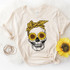 Sunflower Skull FINAL STOCK Screen Print Heat Transfer