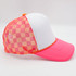 Neon Pink, Orange & White Checkered Foam Trucker Hat