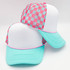 Neon Pink, Aqua & White Checkered Foam Trucker Hat