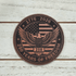250 Years Of Freedom Leather Hat Patch, round leather badge with eagle, American flag, and commemorative text.