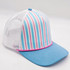 Blue & Pink Stripe Structured Cotton Trucker Hat – Fully Adjustable Boutique Blank Cap