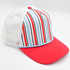 Red, White, & Blue Stripe Structured Cotton Trucker Hat – Fully Adjustable Boutique Blank Cap