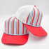 Red, White, & Blue Stripe Structured Cotton Trucker Hat – Fully Adjustable Boutique Blank Cap