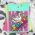 Firequacker Patriotic Goose DTF Heat Transfer, colorful graphic of a cartoon goose wearing a patriotic top hat, riding a rocket with the word 'Firequacker' in vibrant letters, surrounded by stars and explosive effects.