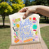 Hello Grade BLUE DTF Heat Transfer, colorful first-grade design with school-themed illustrations on a fabric.