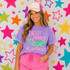 I've Got Friends In Low Places Gator DTF Heat Transfer product, featuring a colorful heat transfer design with text and a crocodile illustration on a woman wearing a purple shirt.